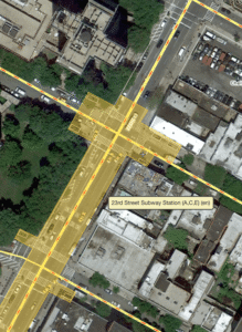 Ņujorka - arī ASV gadījumos, kad ir izveidoti pazemes gājēju tuneļi metro vajadzībām, pazemes pāreju dublē ar virszemes gājēju pāreju.